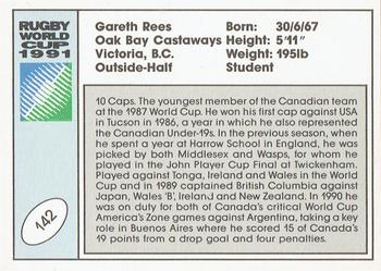 1991 Regina Rugby World Cup #142 Gareth Rees Back